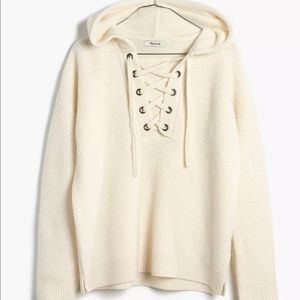 Madewell lace up hoodie sweater